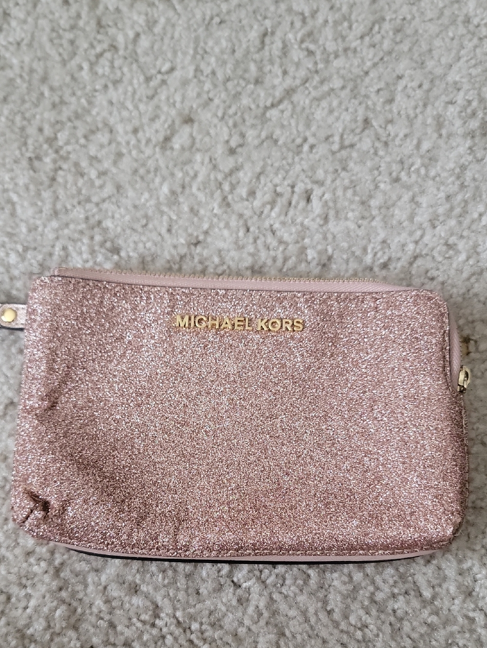 Michael Kors Rose Gold Glitter Wristlet